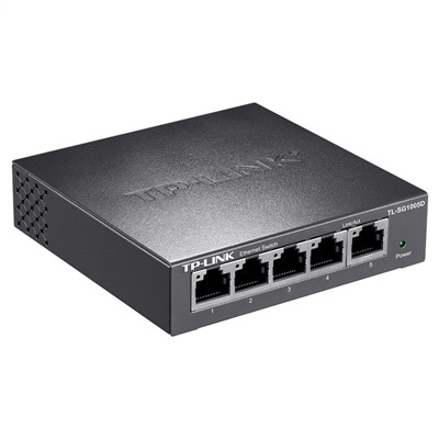 tp-link SG1005D gigabit switch ethernet gigabit Full Auto MDI/MDIX MAC full-duplex desktop plug and play steel shell RJ45 port