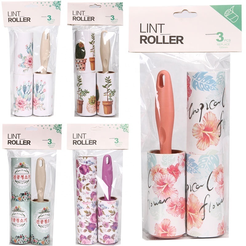 Hot Sale Cheap 3 Refills Sticky Paper Travel Lint Roller Clothes Cleaning Roller