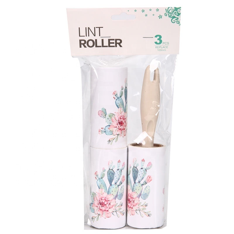 Hot Sale Cheap 3 Refills Sticky Paper Travel Lint Roller Clothes Cleaning Roller