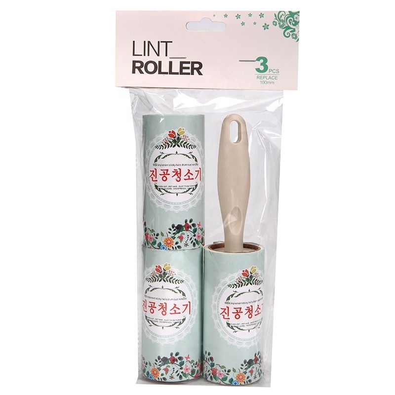 Hot Sale Cheap 3 Refills Sticky Paper Travel Lint Roller Clothes Cleaning Roller