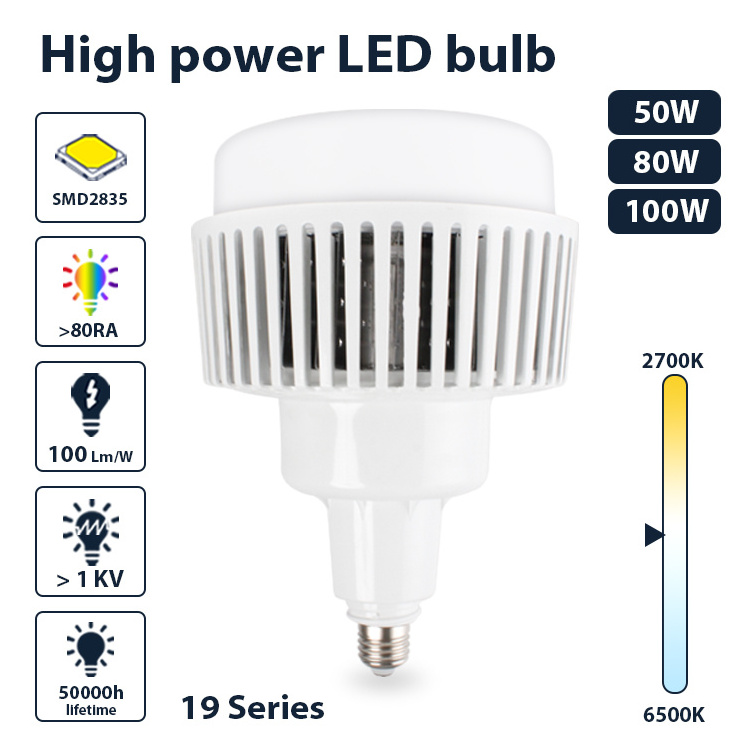 High Power High Lumen T Shape Aluminum Bulbs 50W 80W 100W T Shape LED Warehouse LED Light