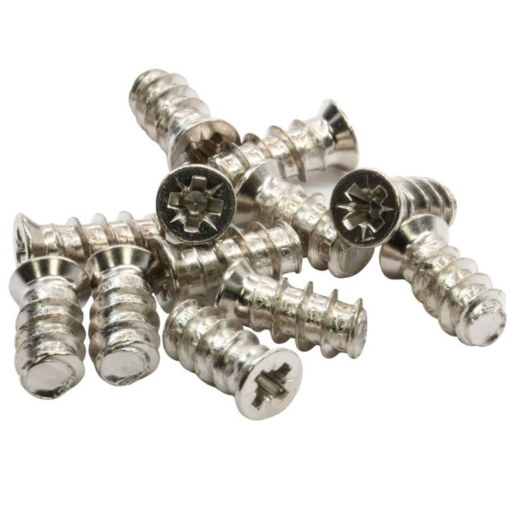 Nickel Plated Pozidrive Euro Screw for Plastic Dowel Slide and Hinge Screw Factory