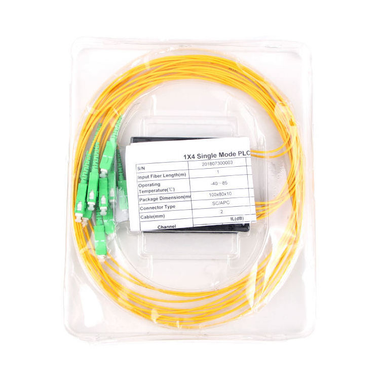 1*4 Sc upc abs Box fbt Fiber optic coupler 1*4 SM 1310/1550nm Dual Window 50/50 Ratio fbt fiber optic splitter