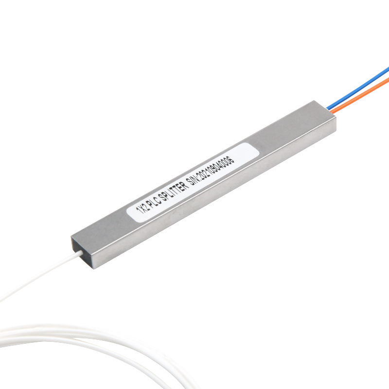 fiber splitter  PLC splitter steel tube type 1x2 plc optical splitter 1260-1650nm wavelength