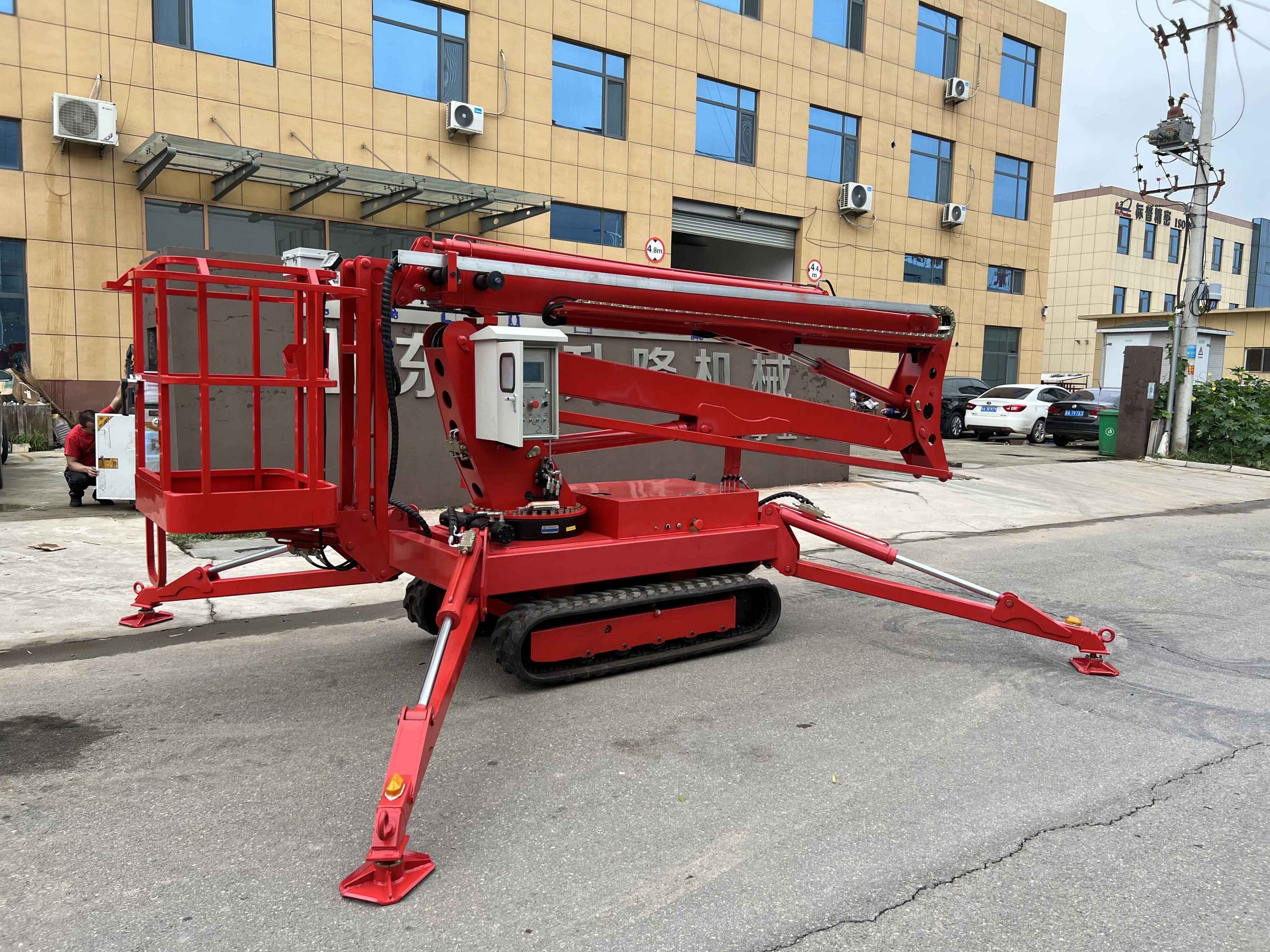 crawler boom lift 39ft 52ft 59ft diesel battery DC track spider lift single man boom lift