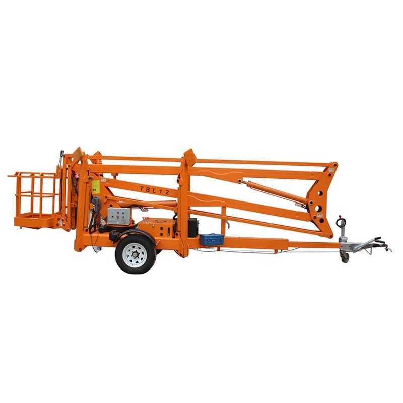 Hot Sale 10m Towable Articulated Trailer Boom Lift for Sale CE Electric Aerial Spider Cherry Picker for Sale