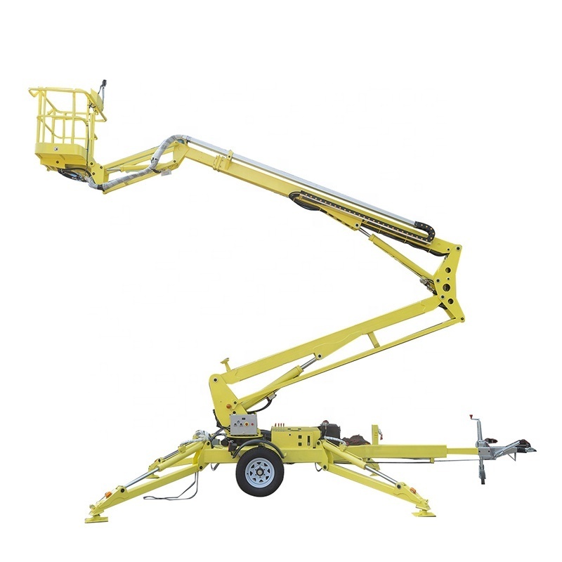 China 16m Aerial Platform Hydraulic trailerable cherry picker electric spider manlifter telescoping towable boom lift