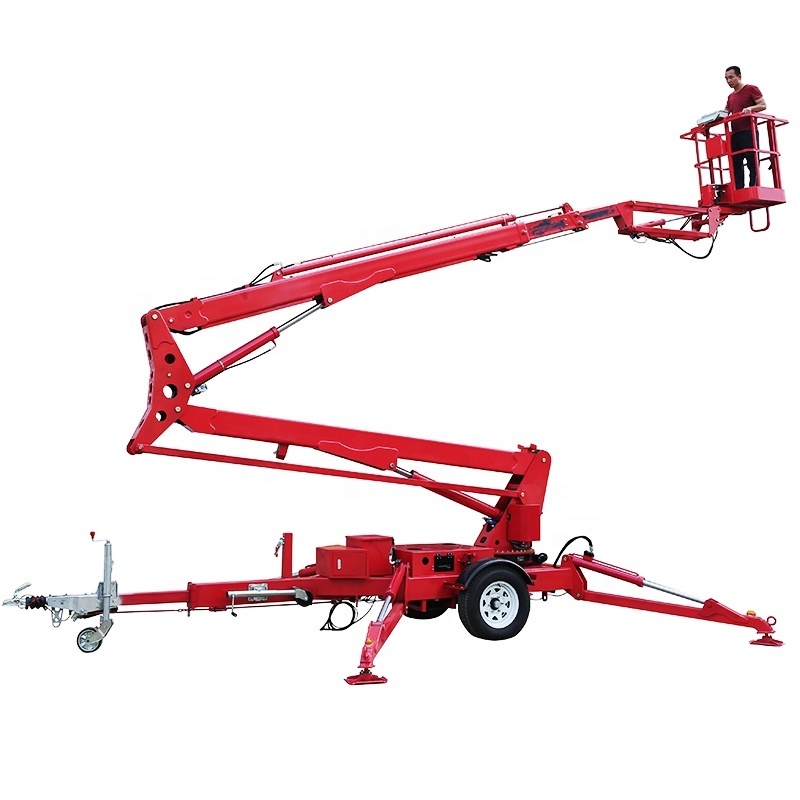 China 16m Aerial Platform Hydraulic trailerable cherry picker electric spider manlifter telescoping towable boom lift