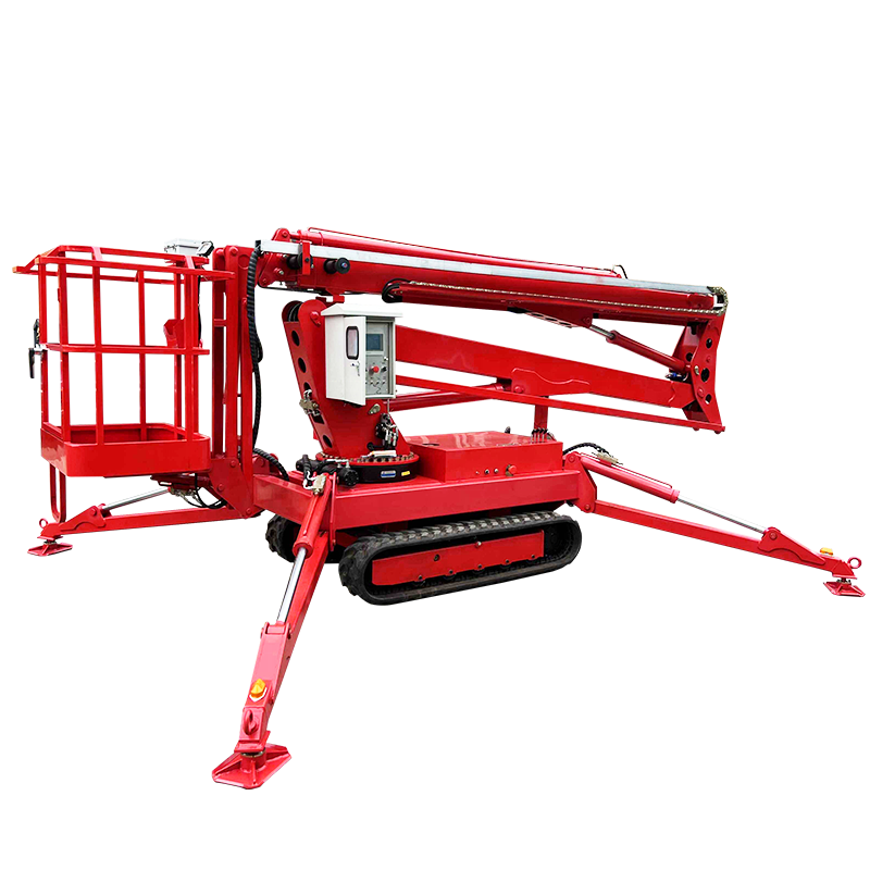 Remote Control 1.3m Wide Rough Terrain Boom Lift for Uneven Road 5.5 ft Wide Small Size Diesel Tracked Cherry Picker