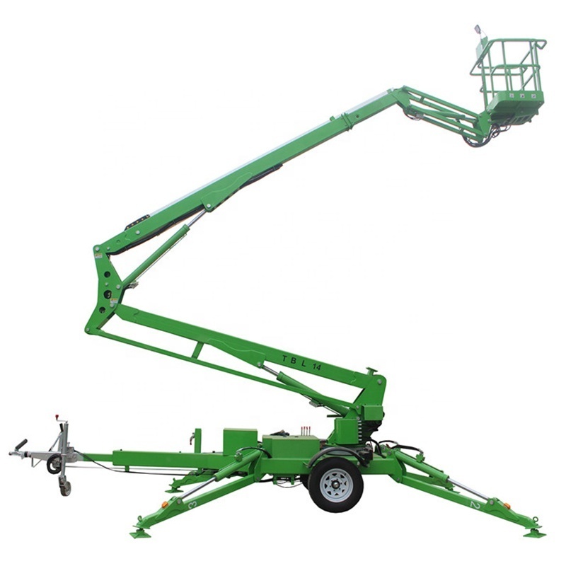 16M 20M Diesel Petrol Power Telescopic Cherry Picker Aerial Work Platform Towable Boom Lift For Trimming Trees