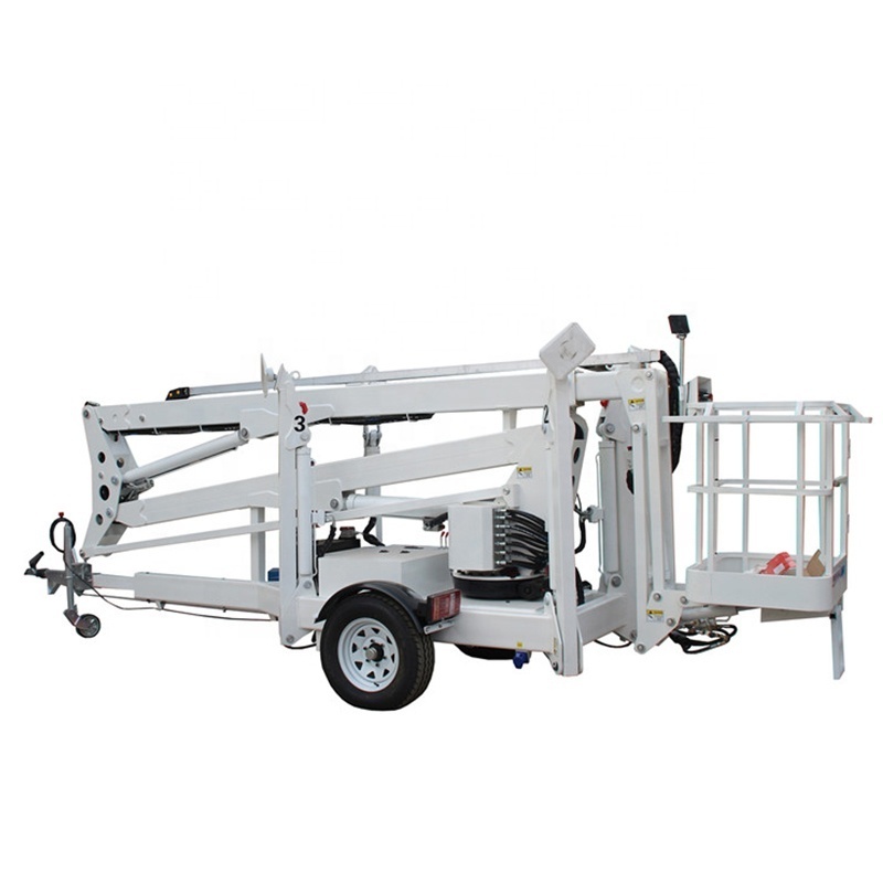 High Rise Window Cleaning Equipment Hydraulic Trailer Towable Boom Lift For Sale