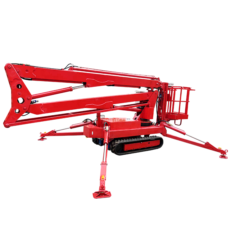 Remote Control 1.3m Wide Rough Terrain Boom Lift for Uneven Road 5.5 ft Wide Small Size Diesel Tracked Cherry Picker