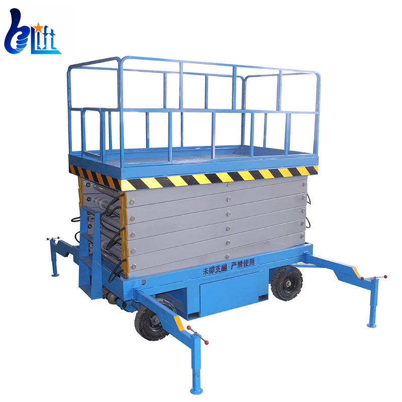 Mobile Scissor Lift Scaffolding 18M 500Kg Hydraulic Electric Lift Mobile Scissor