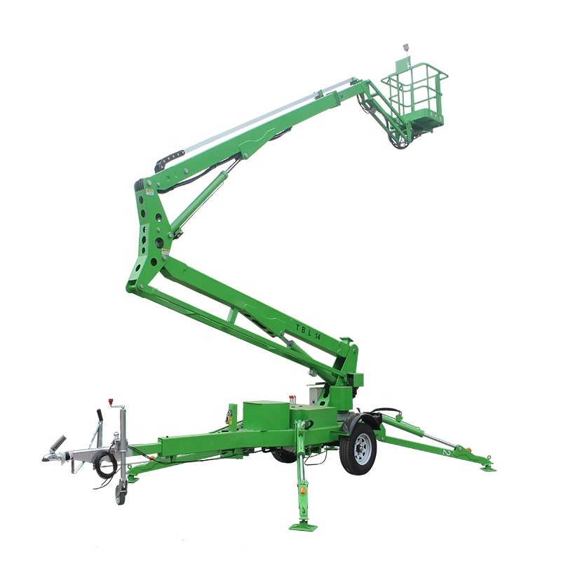 China 16m Aerial Platform Hydraulic trailerable cherry picker electric spider manlifter telescoping towable boom lift