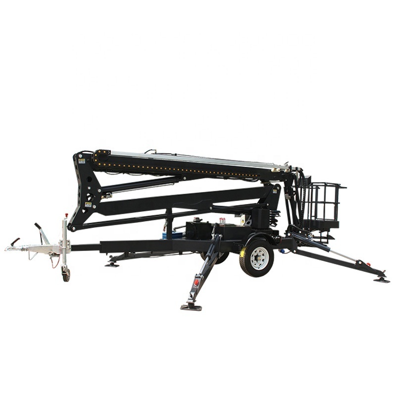 16M 20M Diesel Petrol Power Telescopic Cherry Picker Aerial Work Platform Towable Boom Lift For Trimming Trees