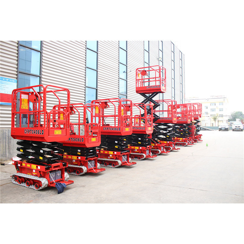 crawl scissor lift table Self level hydraulic legs mini rough terrain scissor lift