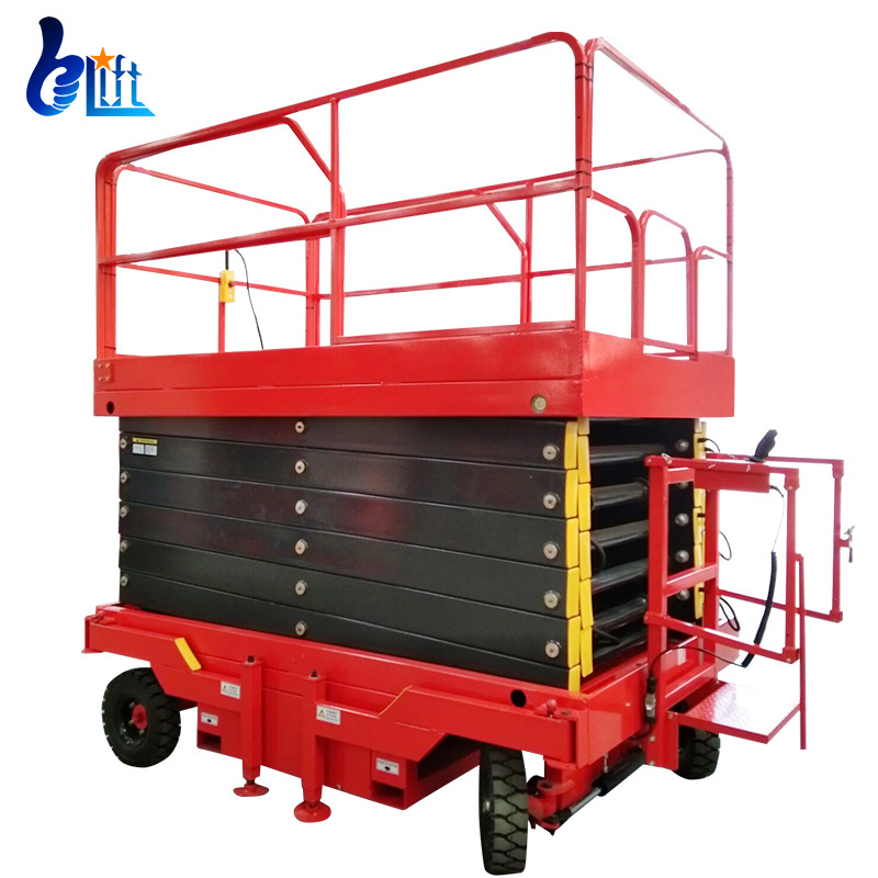 Mobile Scissor Lift Scaffolding 18M 500Kg Hydraulic Electric Lift Mobile Scissor