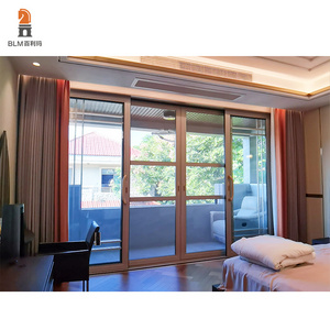 Gold Supplier Commercial System minimalist design tinted glass sliding door for bedroom finished with tempered glass