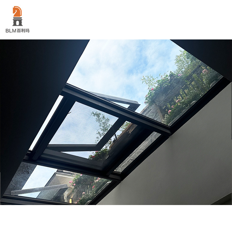 Villa Balcony Patio Electric Sliding Opening Retractable Skylight Aluminium Sliding Roof Automatic