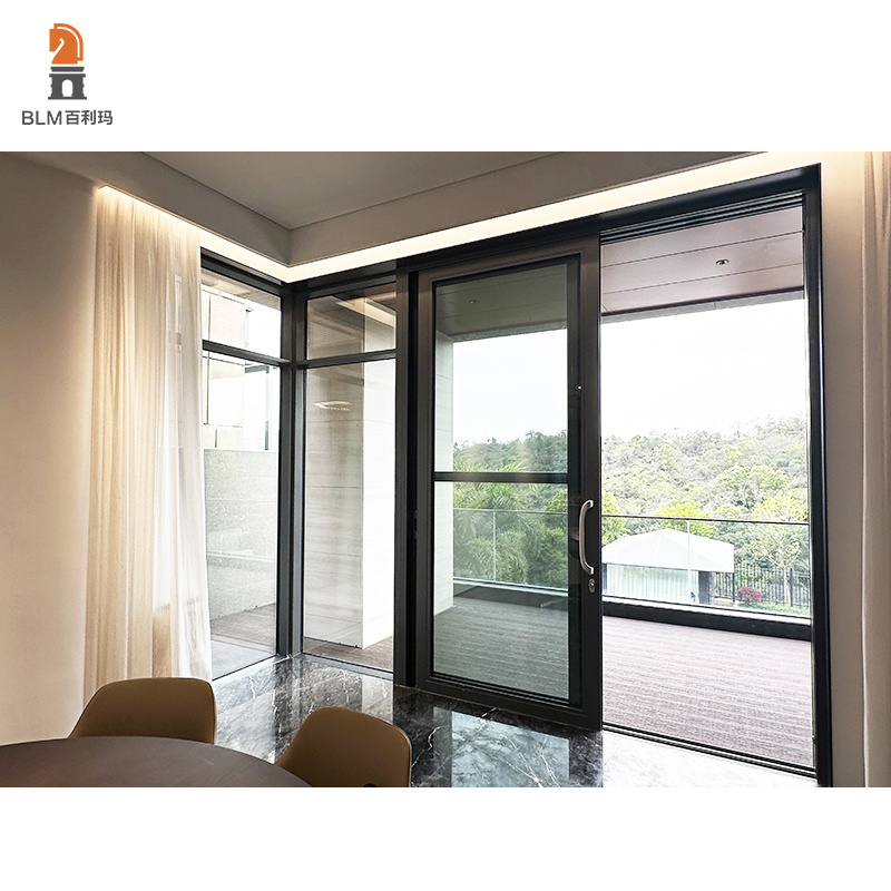 BLM Conceal Pocket Slide Doors Inside Stacking Sliding Patio Door Double Tempered Aluminumdoor Hidden Glass Security