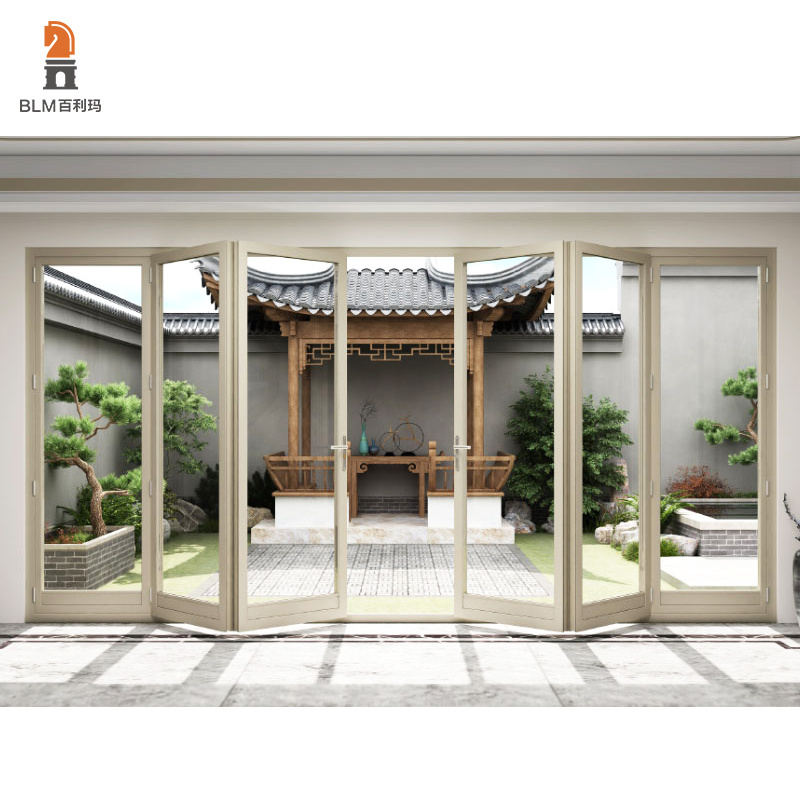 Foshan new trend sliding folds glass indoor doors and insect security screen folding doors aluminum alloy door and window