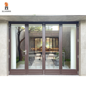 Foshan new trend sliding folds glass indoor doors and insect security screen folding doors aluminum alloy door and window