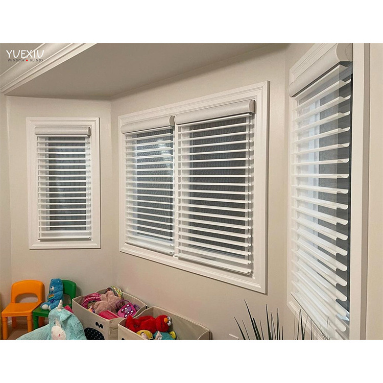 China window blind curtains solar screen blackout shutter roller blinds motorized automatic shangri-la blinds