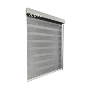 Hotel Office Home Decoration Manual Pulling Lever Window Blind Dual Layer Zebra Roller Sun Shade