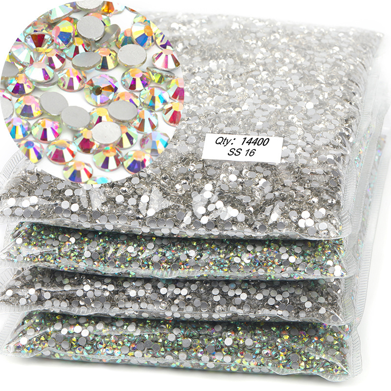 Customized 100 Gross Large Package Flat Back Glass Rhinestones Bulk Wholesale 2028 Non Hotfix Crystal Rhinestones