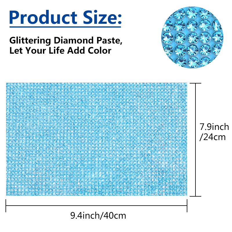 Wholesale 24*40cm Bling Self Adhesive Glass Crystal Rhinestone Sicker Sheets For Clothes