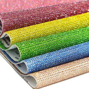 Wholesale 24*40cm Bling Self Adhesive Glass Crystal Rhinestone Sicker Sheets For Clothes