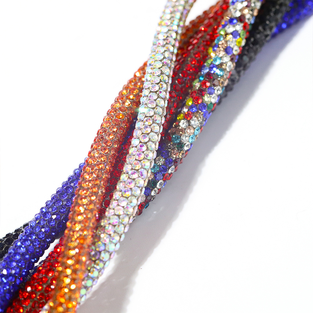 Buling Rhinestone String Trim Shoes Decoration Sequin Rope Wedding Crystal Rhinestone Rope Tube For Hat Accessories