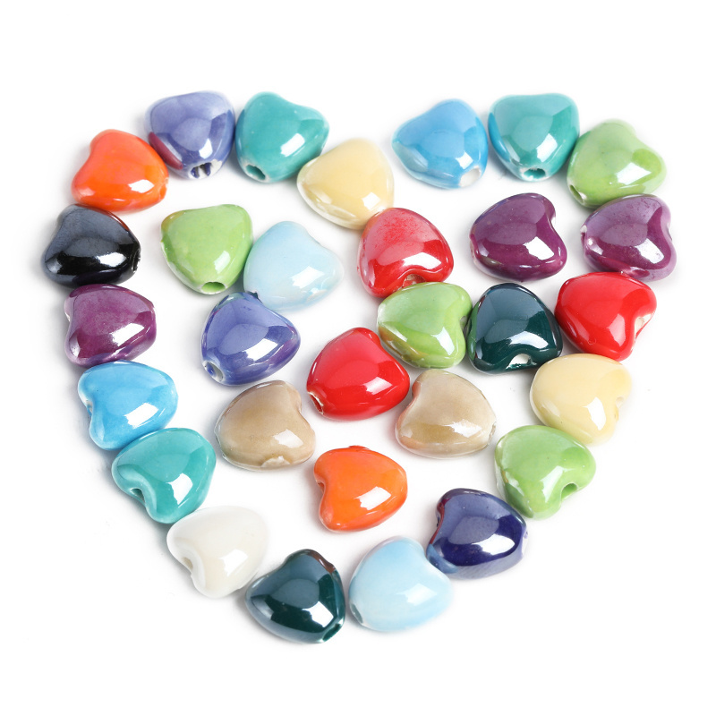 Heart Shape Ceramic Beads 10mm Gemstone Beads For Jewelry Making Diy Necklace Jewelry Accessories