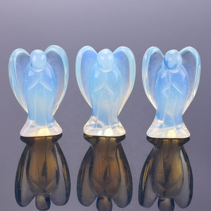 Wholesale High Quality Stone Carving  Opalite Hand Carved Crystal Angel For Sale