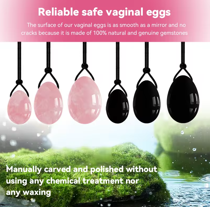 Natural Crystal Healing Stone Rose Quartz Jade Egg For Kegel Exercise Massage