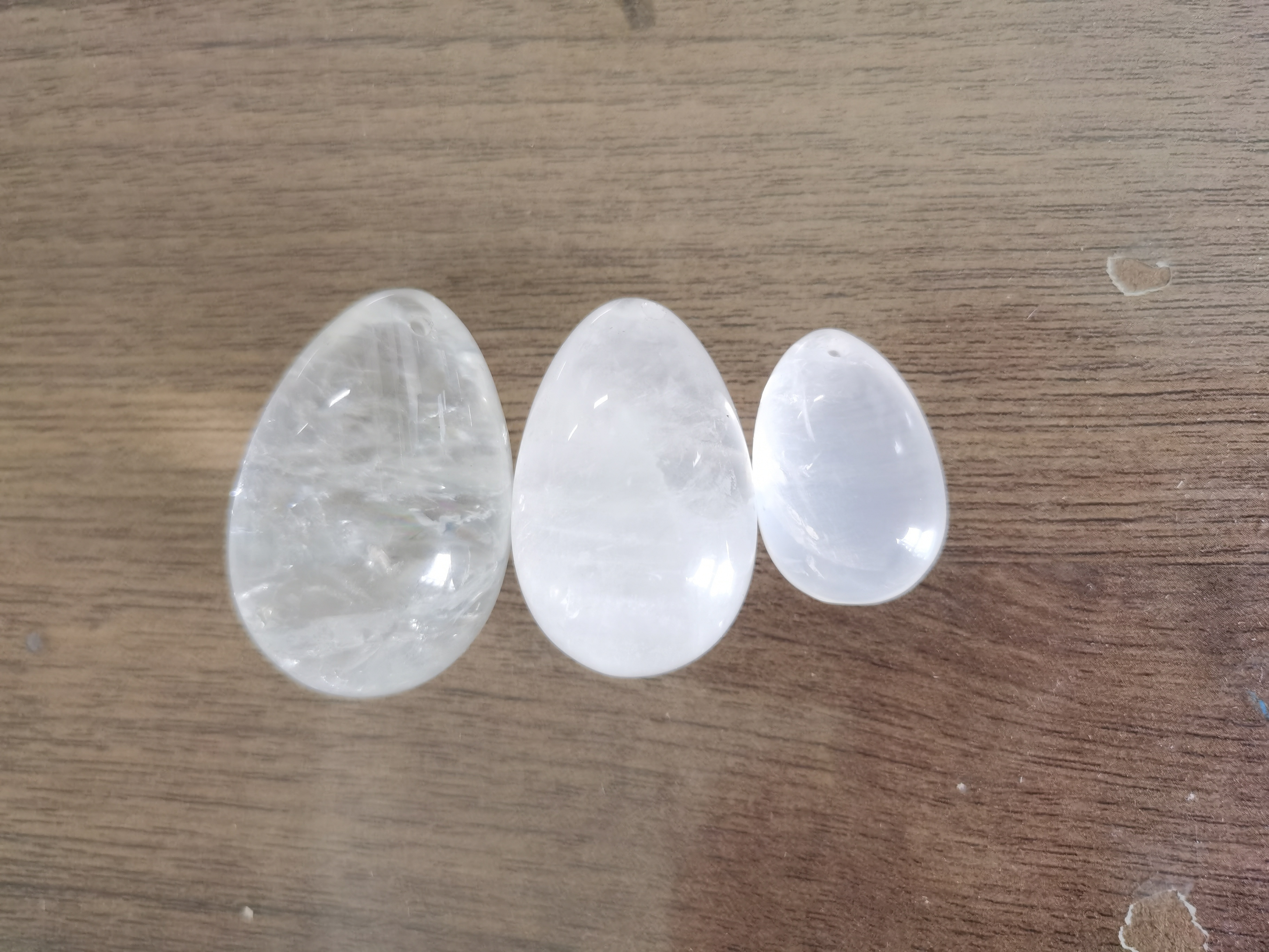 Natural Crystal Clear Quartz Healing Yoni Jade Eggs For Kegel Exercise