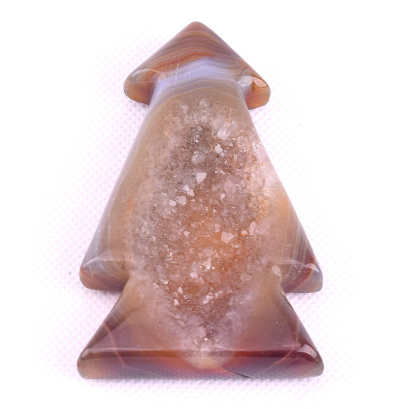 Wholesale natural agate geode crystal animal carving crafts tree for  Christmas Decoration