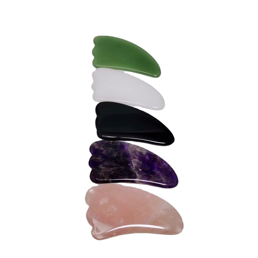 Wholesale Crystal Face Roller Massage Guasha Stone Best Rose Quartz Real Jade Gua Sha Face Roller Massager