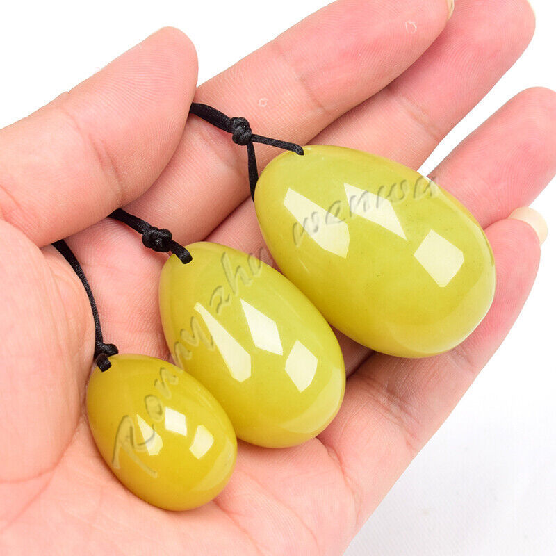 Gemstone Crystal Healing Nephrite Jade Set Drilled egg spheres