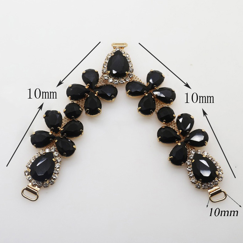 Wholesale rhinestone crystal V shape flip flops clips shoe chain decoration buckle accessories