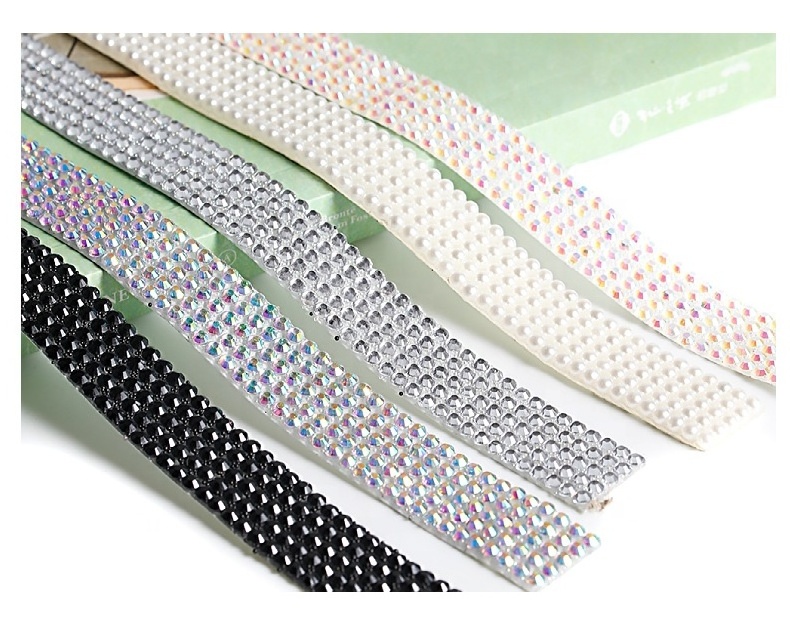 Self Adhesive Crystal Rhinestone Ribbon DIY Decoration Diamond Bling Ribbons Wrap Mesh Glittering Sticker