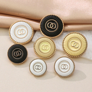 Top quality Silver metal brand cc designer luxury inspired buttons for women clothing coat