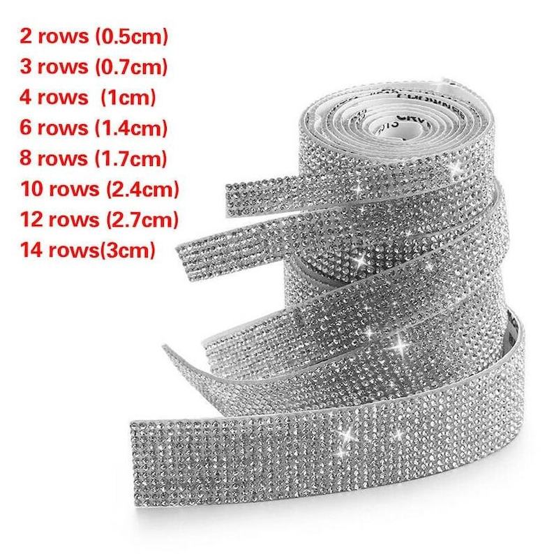 Self Adhesive Crystal Rhinestone Ribbon DIY Decoration Diamond Bling Ribbons Wrap Mesh Glittering Sticker