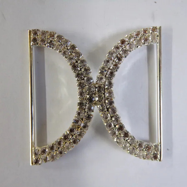 Shiny silver crystal swimwear connectors bra adjuster slider bikini belt buckles decorations