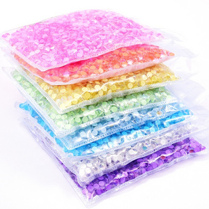 1440pcs Wholesale Mermaid beads Glass Stone Colorful Half Round Rhinestone Flatback Glue On Rhinestone Nail  For nail Decoration