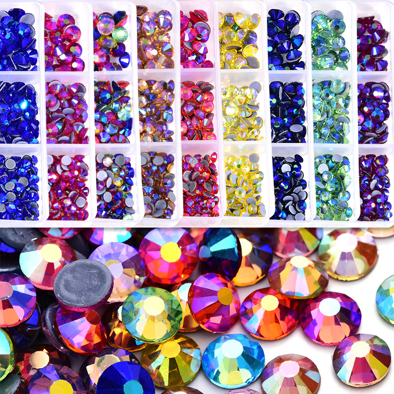 1200pcs Mix Sizes Hot Fix Rhinestones Set Flatback Stone Crystal Glass Strass Hotfix Rhinestones For DIY Decoration