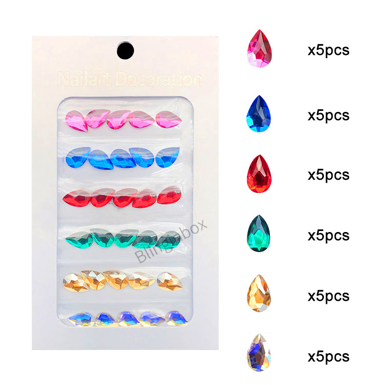 Blinginbox Beatiful 142 Shapes Flat Back Stone K9 Fancy Crystal Nail Art Mix Colors Glass Rhinestones Nails