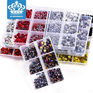 1200pcs Mix Sizes Hot Fix Rhinestones Set Flatback Stone Crystal Glass Strass Hotfix Rhinestones For DIY Decoration