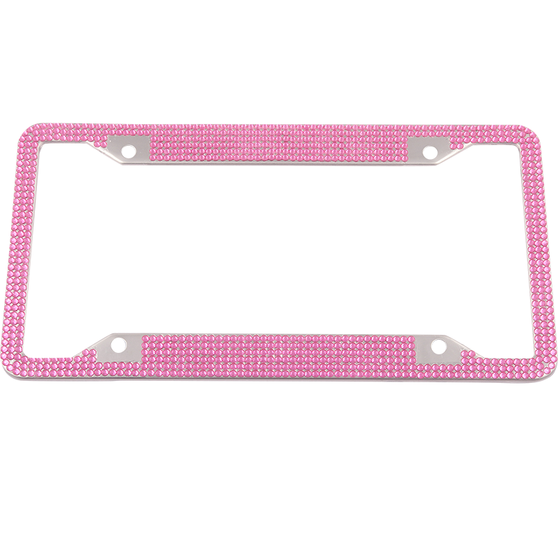 Custom Bling License Plate Frame Crystal Diamond License Plate Frame Premium Rhinestones six Row 4 Holes Stainless Steel