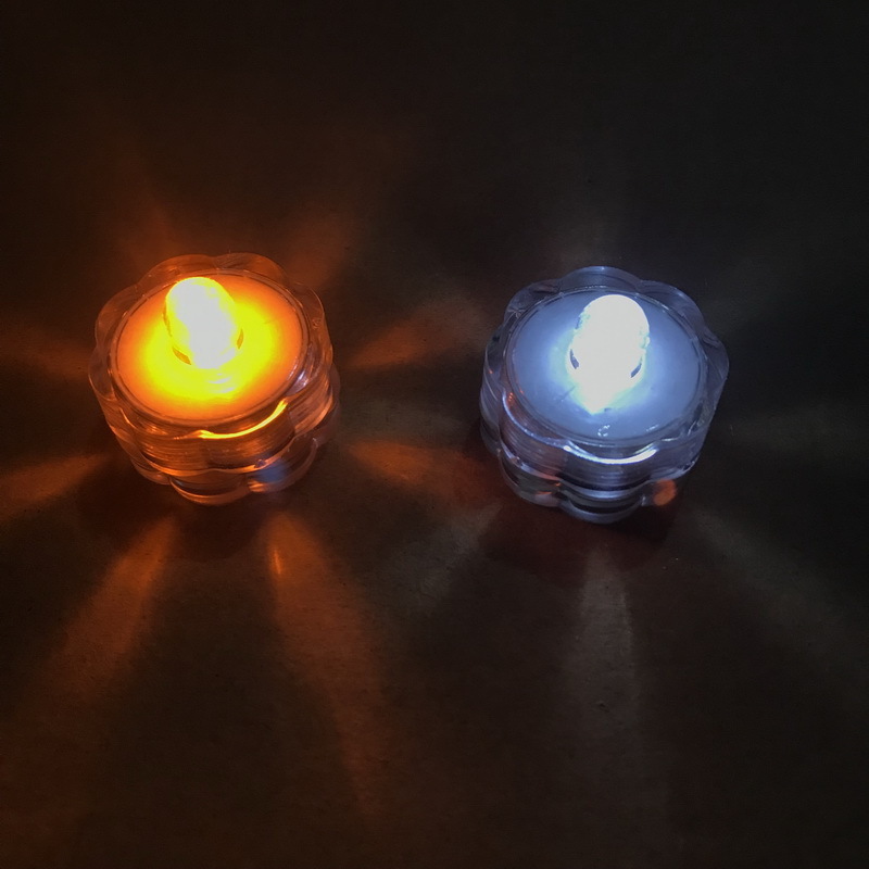 Battery Operated Submersible Candles Waterproof Mini LED Tea Light with Single Bright LED for Flower Vases